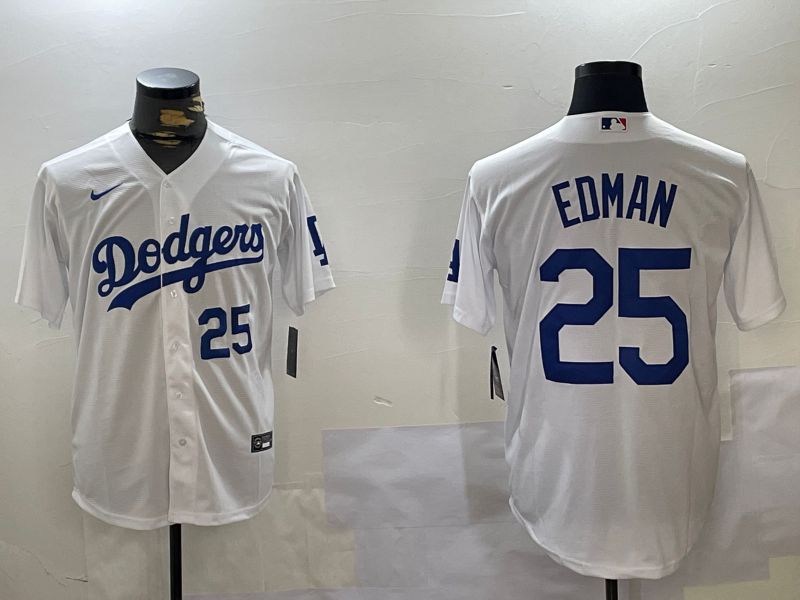 Men Los Angeles Dodgers #25 Edman White Game 2024 Nike MLB Jersey style 11203->los angeles dodgers->MLB Jersey